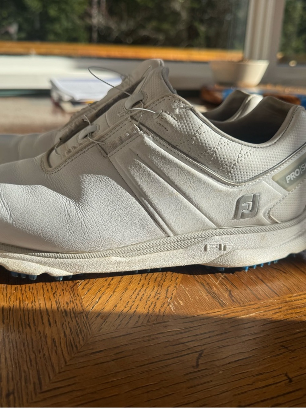 FootJoy White Athletic Golf Shoes with Subtle Gray Branding